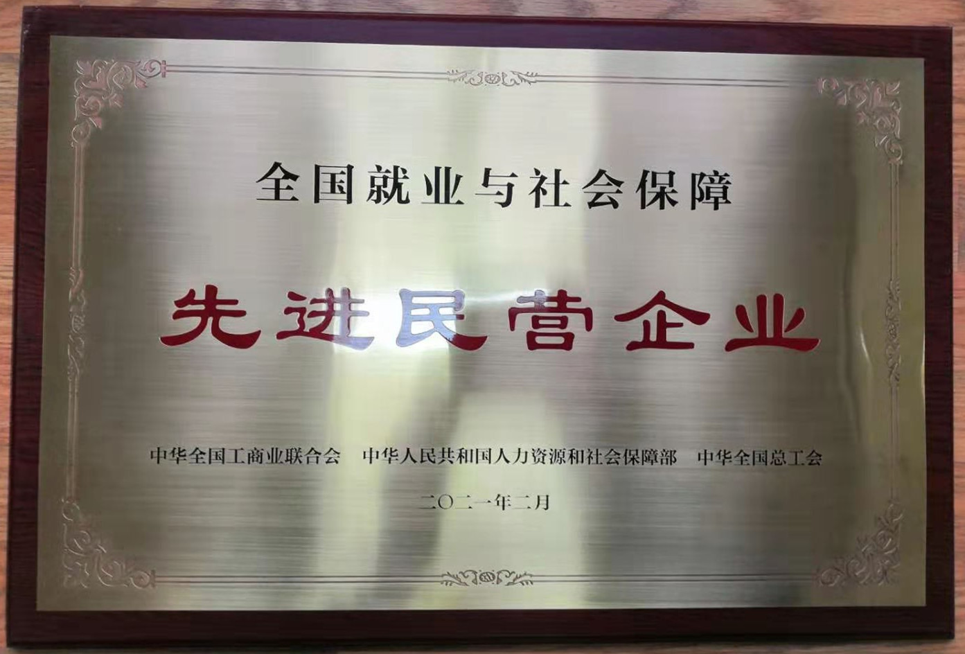 全國就業與社會保障先進民營企業